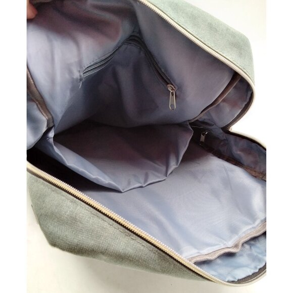Mancio Unisex Teal Vintage Laptop Backpack Carry On  w/USB Charging Port Cover - Picture 6 of 6